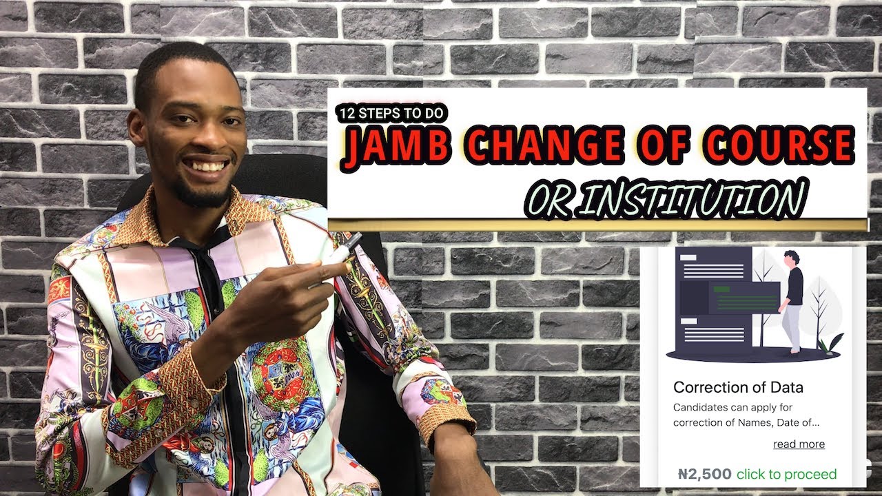 how to do change of course on jamb portal