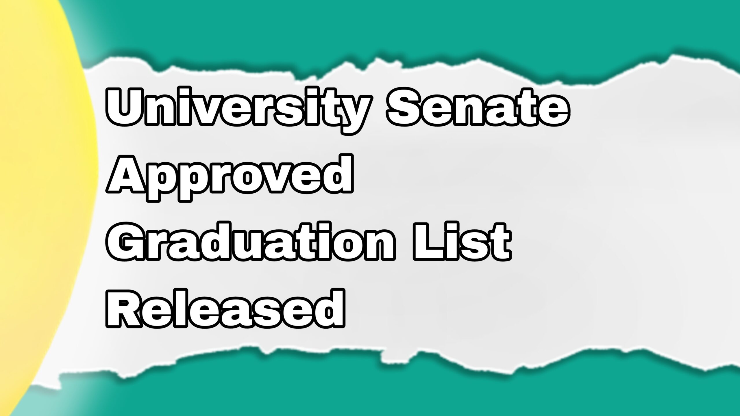 University Senate Approved Graduation List Released